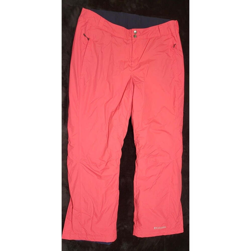 Woman's Bright Coral-pink Columbia Insulated Waterproof Snow Or Ski Pants XXL